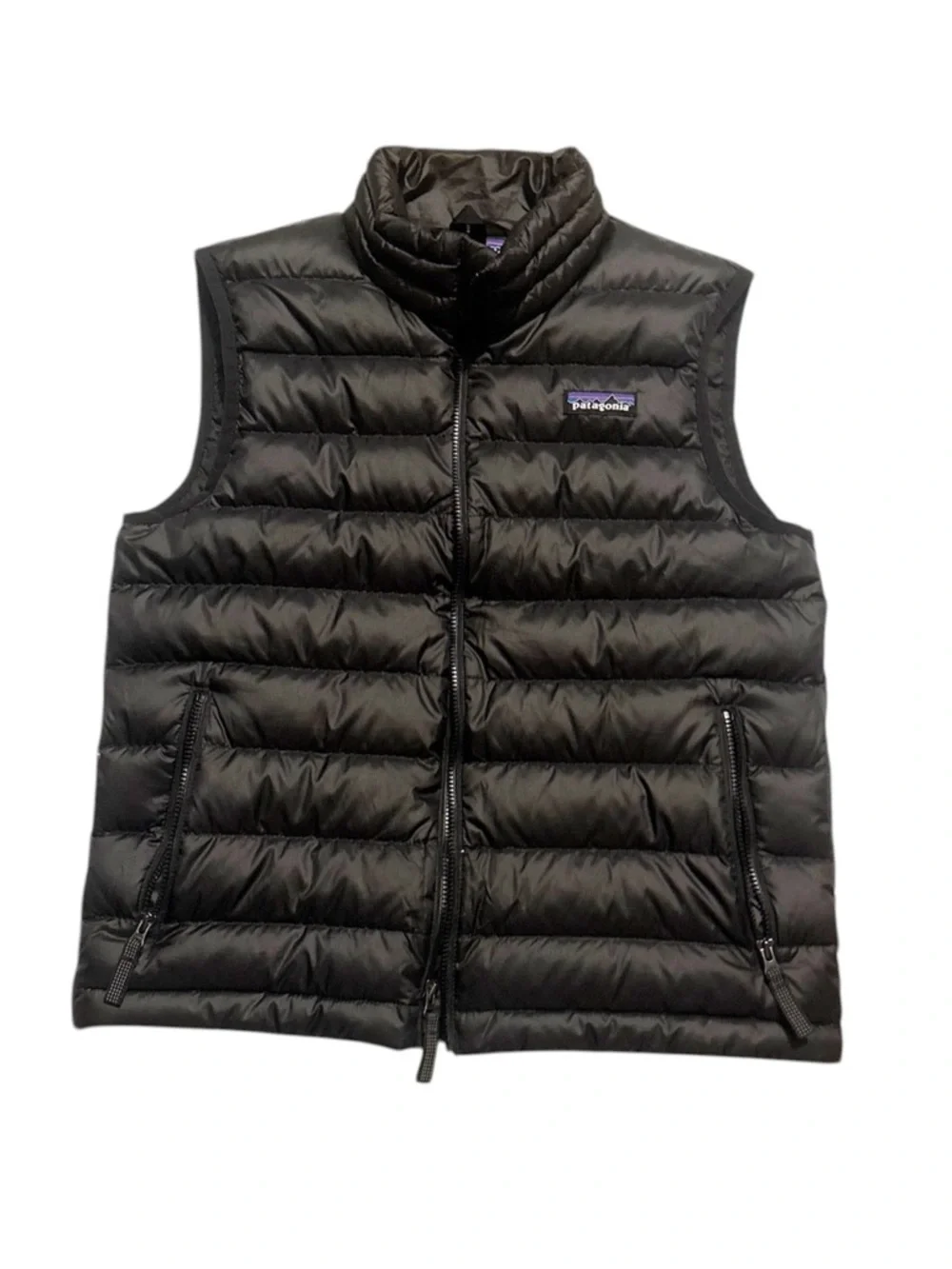 Youth Patagonia Black Down Sleeveless Puffer Vest - Picture 1 of 8